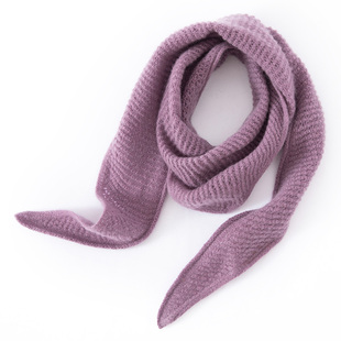 暖秋冬100%纯山羊绒小三角围巾女针织领巾护颈保暖围脖披肩外搭