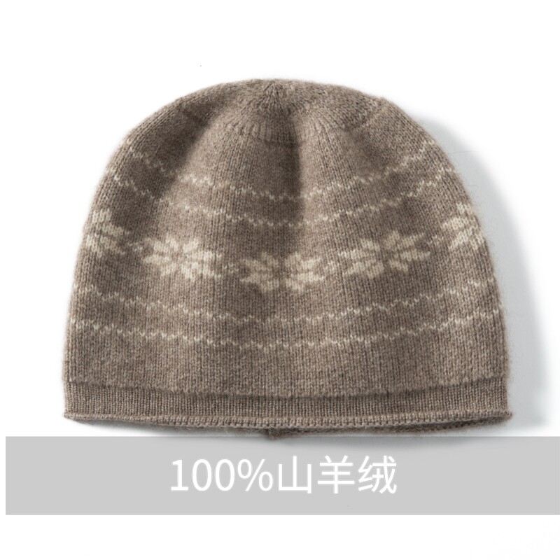 新款圆顶山羊绒针织毛线帽