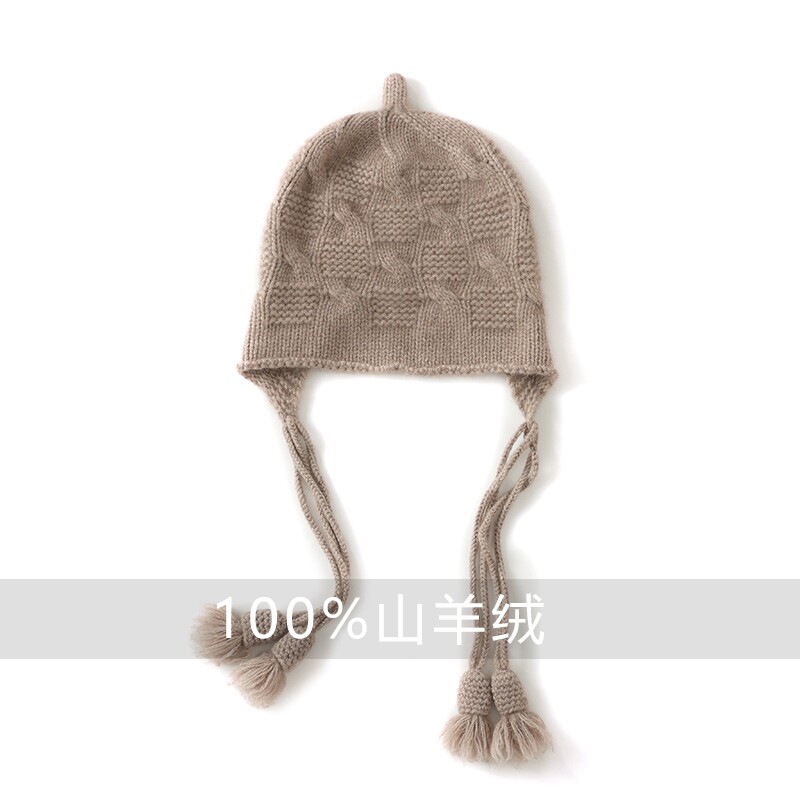 重工手编帽100%纯羊绒流苏帽