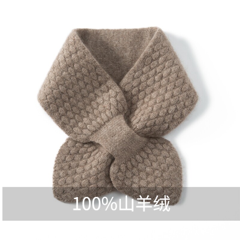 交叉穿孔纯色洋气百搭懒人围巾