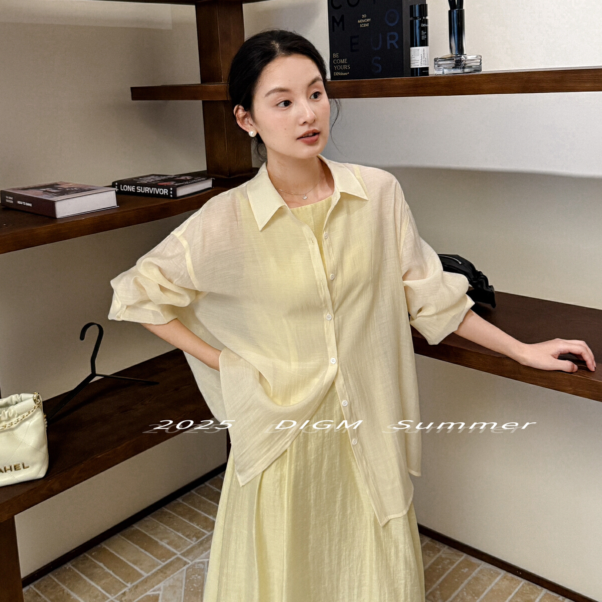 法式蕾丝拼接天丝衬衫女