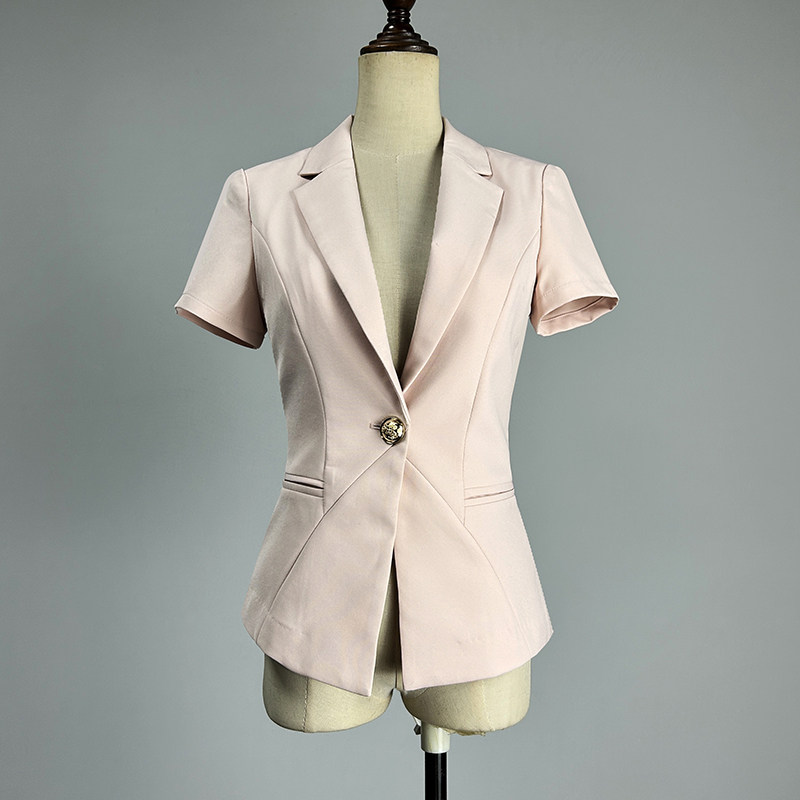品牌职业装粉红色西装女2025修身显瘦高档单排一粒扣薄款西服外套,女装/女士精品,西装,淘宝优惠券,粉丝福利购,淘宝优惠卷