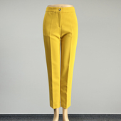 西装 中腰修身 裤 品牌黄色九分裤 直筒裤 女2025职业装 显瘦职场铅笔裤