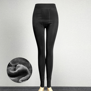 黑色加绒弹力打底裤女2024显瘦保暖外穿光腿神器健美裤性感九分裤