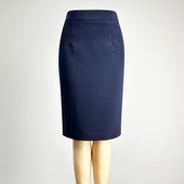 职业装 通勤上班过膝包臀裙 藏青色半身裙直筒裙女2026品牌高腰修身
