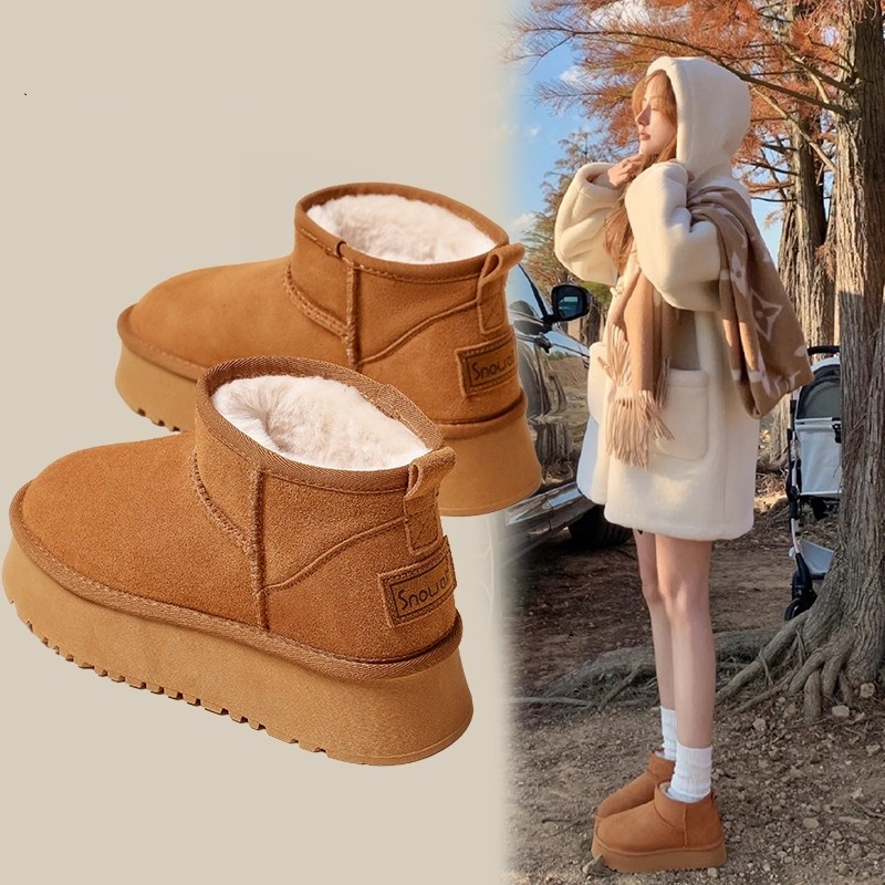 加厚内增高防水保暖棉鞋短筒靴