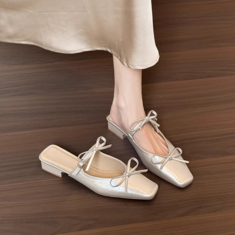 2026春夏新款无后跟方头穆勒鞋包头凉拖鞋女夏外穿粗跟半拖单鞋女,女鞋,包头拖,淘宝优惠券,粉丝福利购,淘宝优惠卷