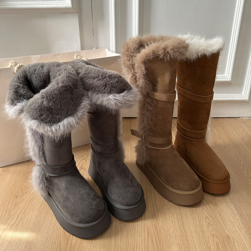 厚底增高加绒保暖一脚蹬雪地靴