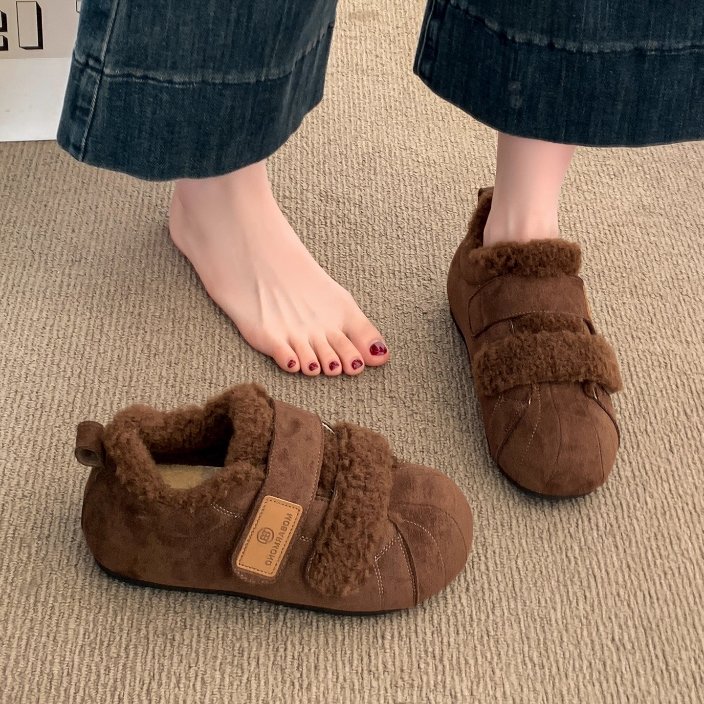 毛毛鞋女款2025年新款冬季皮毛一体雪地靴加绒加厚保暖棉鞋子女鞋