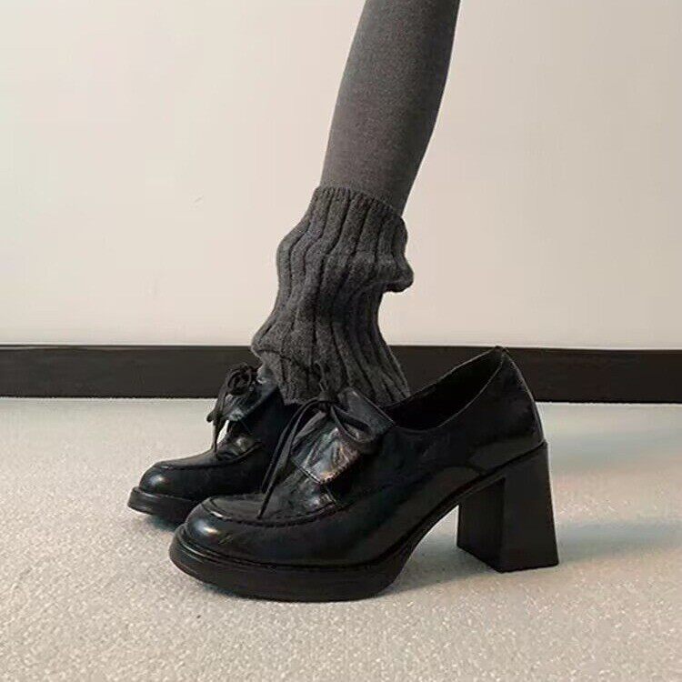 2025新款厚底增高8cm单鞋蝴蝶结一脚蹬乐福鞋女鞋英伦百搭小皮鞋,女鞋,深口单鞋,淘宝优惠券,粉丝福利购,淘宝优惠卷