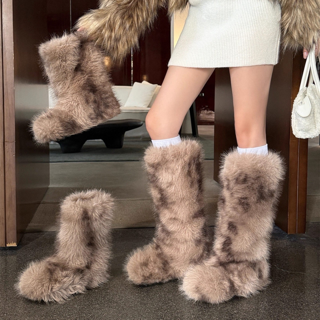 厚底雪地靴加绒保暖高筒靴