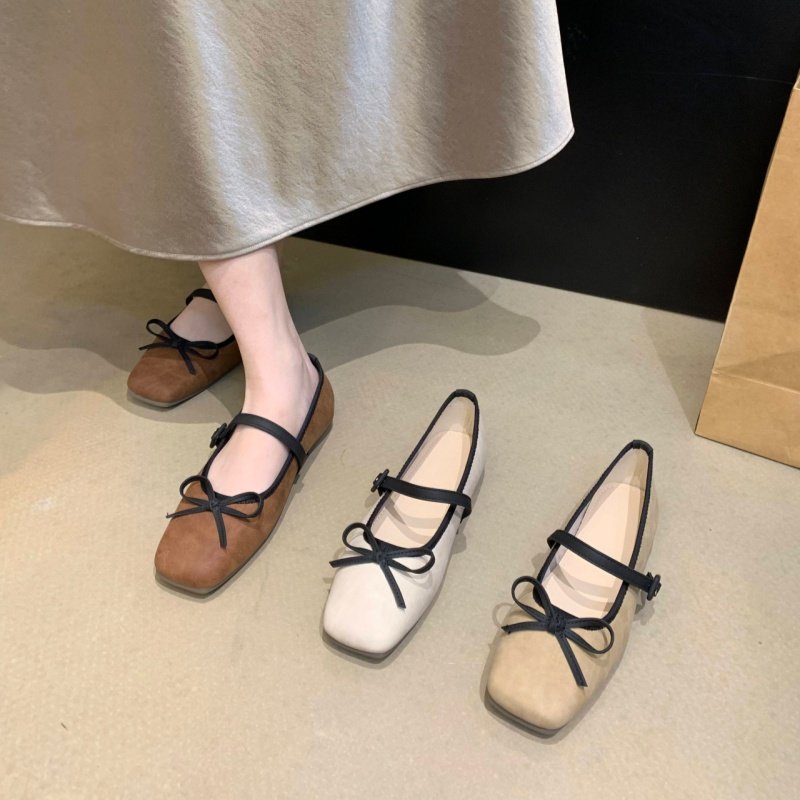一字带芭蕾玛丽珍鞋女2026春季新款方头蝴蝶结浅口单鞋女平底瓢鞋,女鞋,玛丽珍鞋,淘宝优惠券,粉丝福利购,淘宝优惠卷