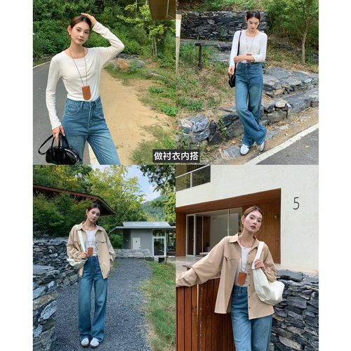 面膜t舒适莱赛尔羊毛女通勤长袖