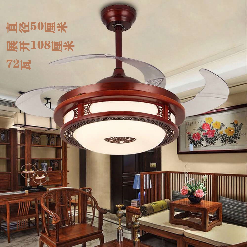 中式隐形复古实木餐厅吸顶灯