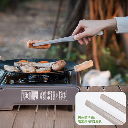 纯钛烧烤夹子食品面包夹耐高温户外烤肉牛排夹露营多功能钛夹便携