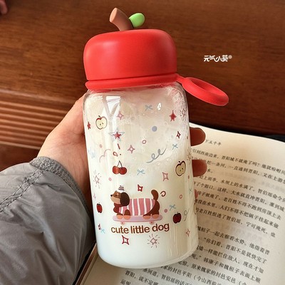 学生小众简约不撞款水杯可爱苹果杯子ins女生高颜值便携式塑料杯