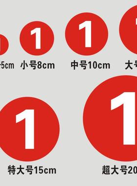 耐磨圆形格子游戏数字贴