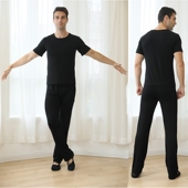 子 形体舞蹈裤 舞蹈服练功服男成人中国古典现代舞蹈套装 教师直筒裤