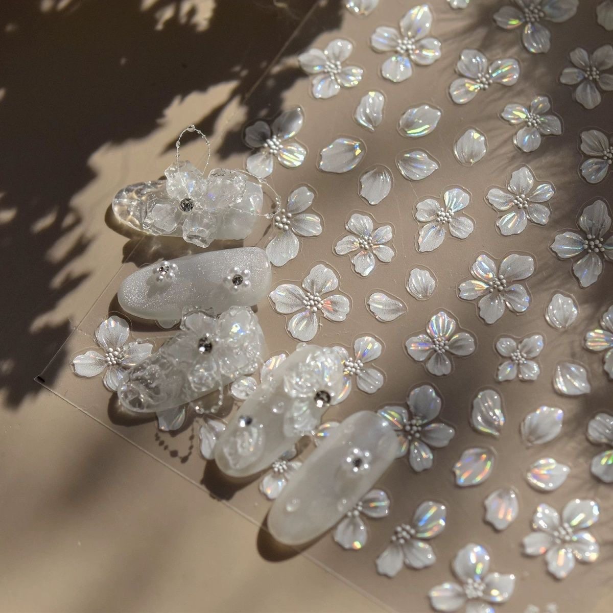 小红书贝壳灵动花朵美甲贴纸仙气极光梦幻繁华高级冰花饰品贴,彩妆/香水/美妆工具,指甲装饰,淘宝优惠券,粉丝福利购,淘宝优惠卷