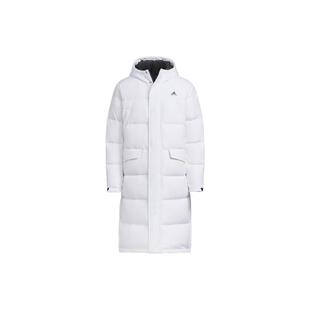 adidas LONG DOWN Puffy Jacket 字母Logo印花运动休闲连帽保