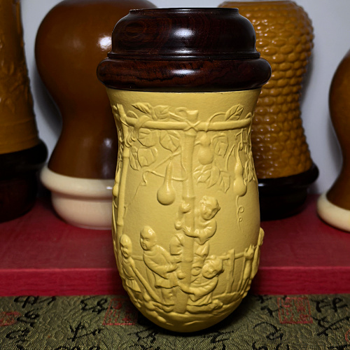 天一阁津门郝家花模本落多子多福葫芦万代木瓜肚蝈蝈葫芦鸣虫用具