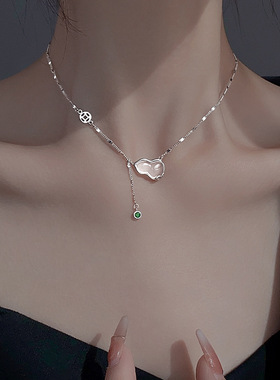 铜钱葫芦流苏项链女简约小众高级设计感锁骨链2025年新款百搭颈链