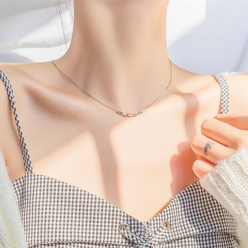极简风转运珠项链女高级感细链温柔几何切面吊坠日常通勤百搭
