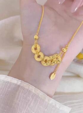 2025年国风吸睛爆款！五帝铜钱招财项链精致工艺解锁时尚新风