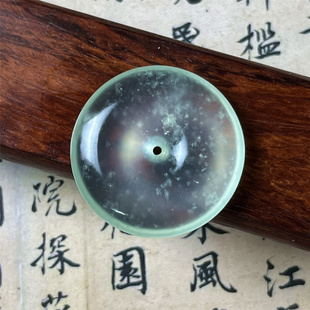 天然岫玉天青冻平安扣吊坠保真通透点苍翠玉石挂件男女款产地直发