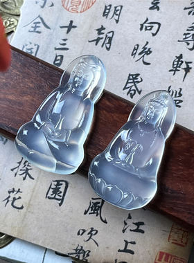 岫玉冰种素衣观音吊坠小尺寸高冰