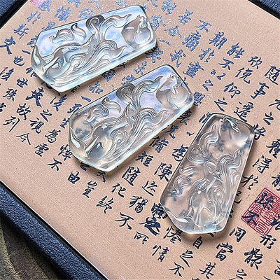 天然岫玉冰种九尾天狐吊坠保真