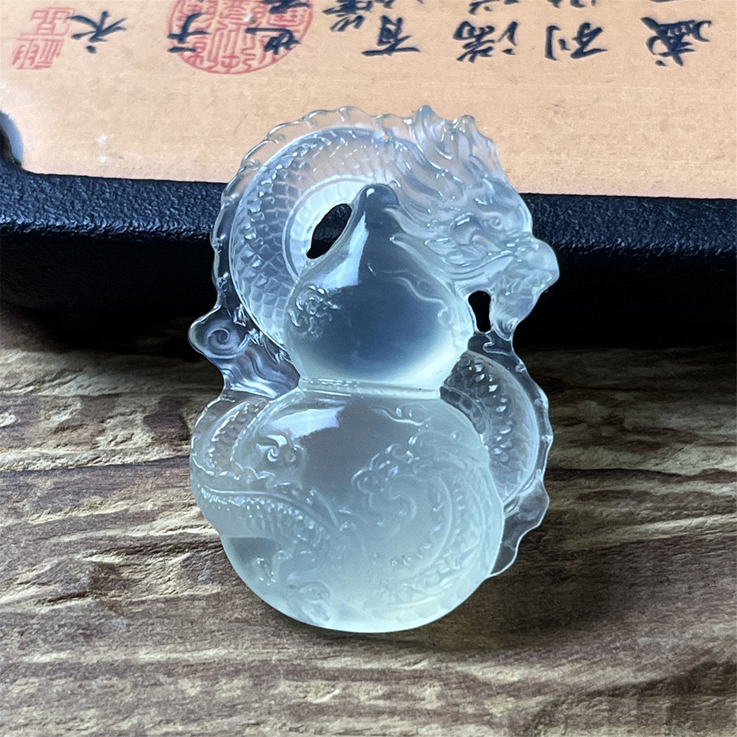 天然岫玉盘龙葫芦吊坠保真双面雕刻镂空古风玉石挂件男女款收藏品