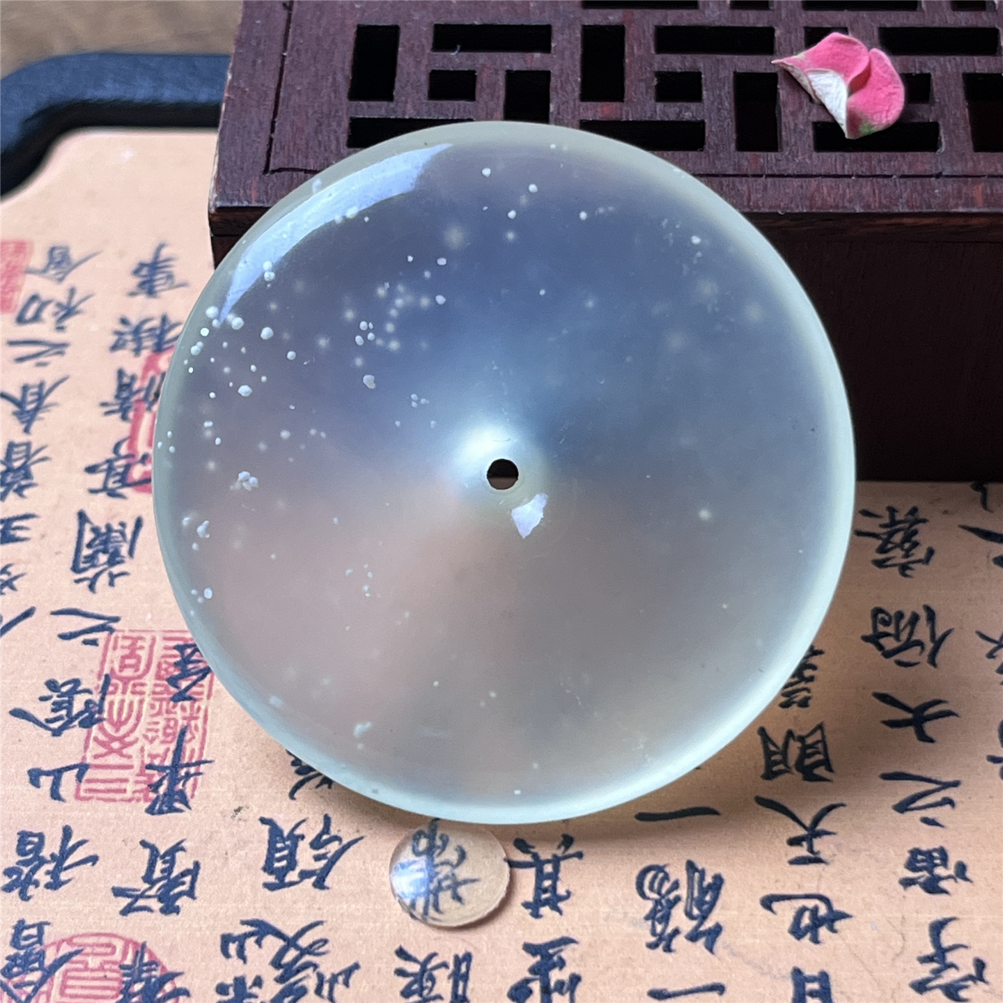 天然岫玉冰种雪花棉平安扣吊坠保真大尺寸通透玉石挂件产地直发玉