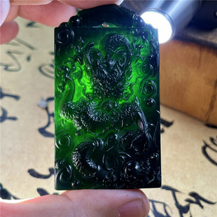 天然岫玉龙行天下吊坠保真双面精致雕刻好货收藏玉石挂件男女礼物