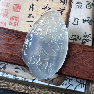 天然岫玉万佛朝宗吊坠保真冰透随型古风玉石挂件男女款产地直发玉