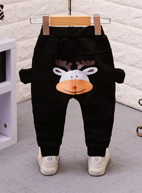 宝宝加绒裤子2020新款秋冬男童保暖长裤婴幼儿冬季纯棉运动休闲裤