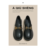 小皮鞋女2024新款英伦风厚底单鞋女百搭显瘦jk一脚蹬不累脚乐福鞋