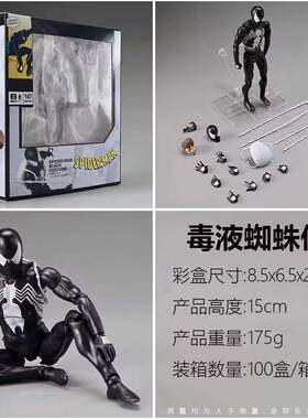 二厂mafex147共生体蜘蛛侠漫画版毒液战衣彼得帕克可动手办模型