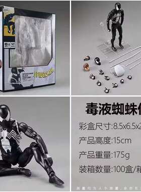 二厂mafex147共生体蜘蛛侠漫画版毒液战衣彼得帕克可动手办模型
