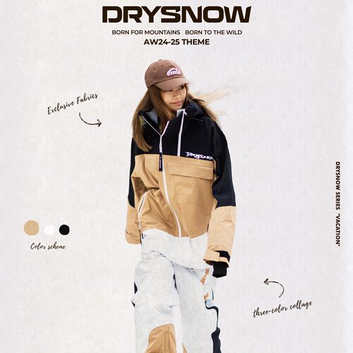 Drysnow EX25滑雪服套装3L加棉美式复古保暖雪服防水防风新手男女