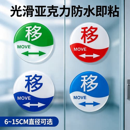 圆形移字门牌玻璃门贴箭头指示牌