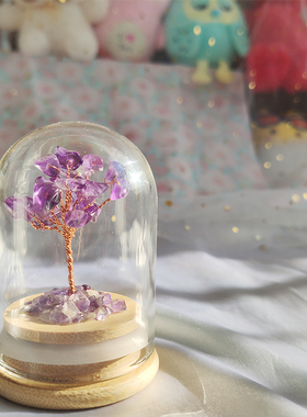 迷你微观竹圈水晶树车内手工挂饰