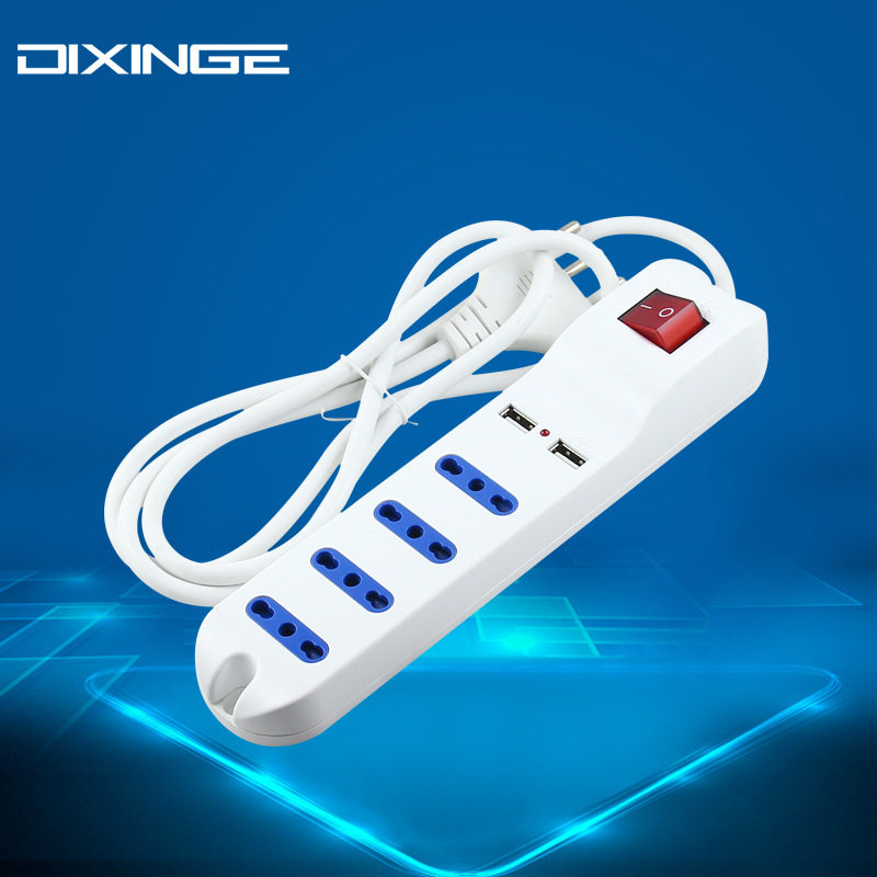 意式接线板带双USB 意大利规16A电源排插座 智利乌拉圭意标拖