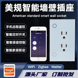 Zigbee智能墙壁插座16A台湾泰国北美跨境 涂鸦方案美规美标Wifi