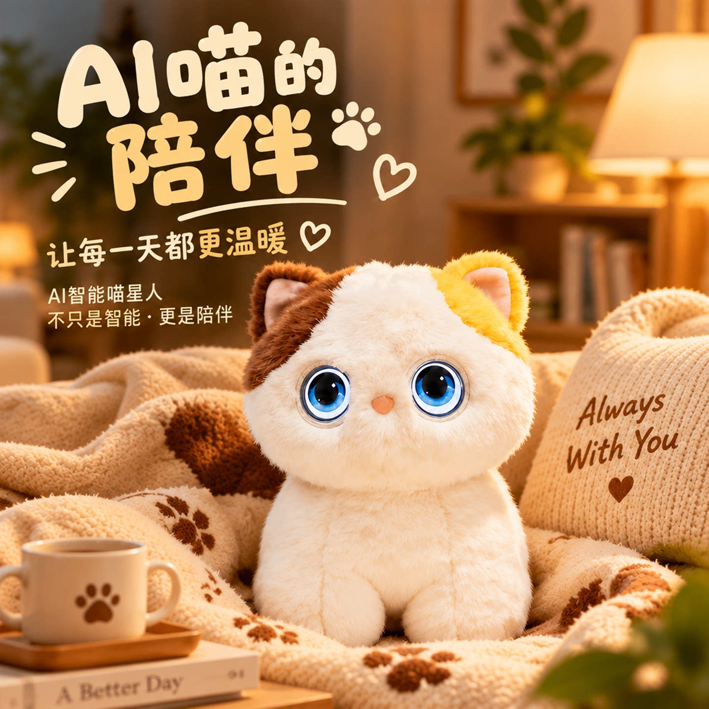 ai智能机器人豆包对话陪伴毛绒电子宠物猫儿童玩具男女孩生日礼物