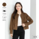 忆霏短款 外套女2026春新款 洋气流行小个子夹克上衣仿牛皮绒机车服