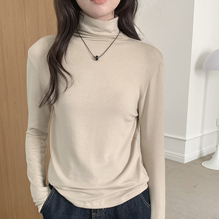百搭半高领针织衫 森岛天丝醋酸羊毛打底衫 女纯色高领秋冬上衣修身