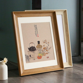 欧式 挂墙仿木原木色框架定制 相框拼图油画裱框30寸装 裱画框20