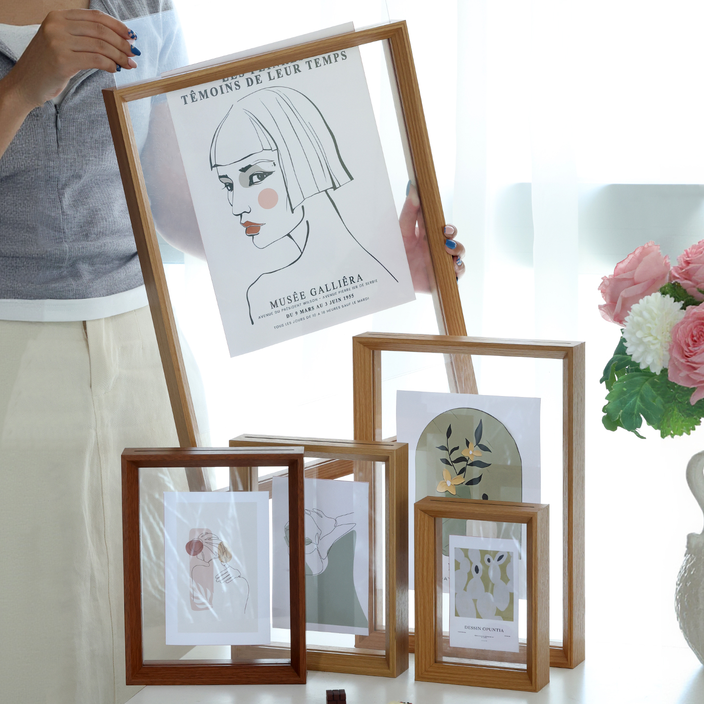 双面透明相框摆台亚克力展示画框