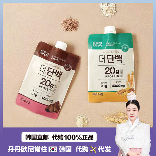 【韩国直邮】Binggrae蛋白质代餐奶昔谷物巧克力味饱腹代餐粉7袋